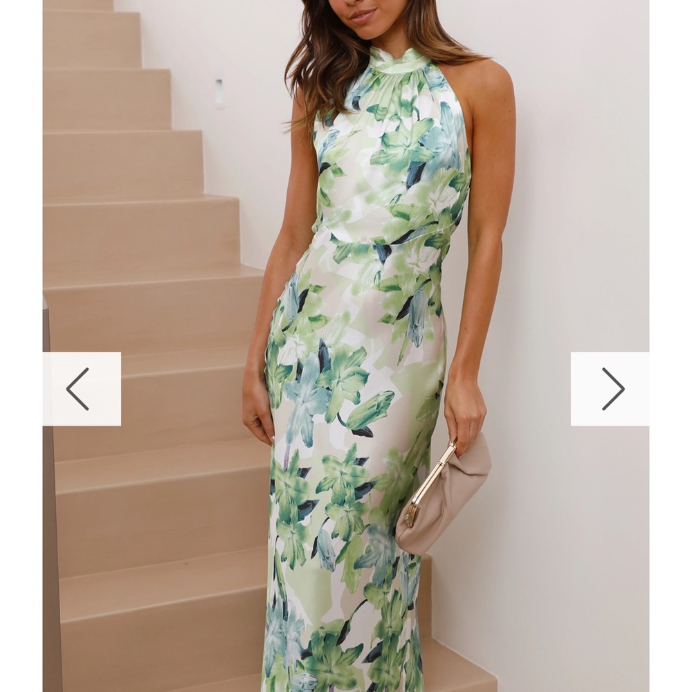 Billy J Oralia Elegant Floral Halter Maxi Dress